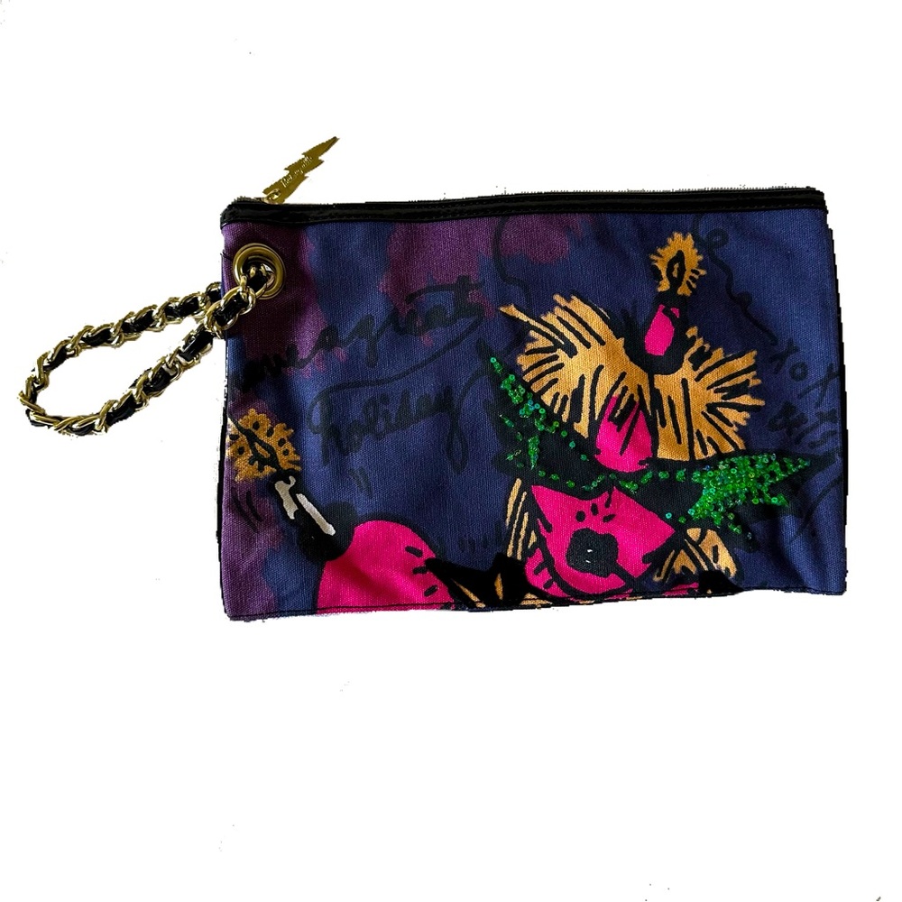 Betsey Johnson “Have a great holiday” Canvas Wristlet